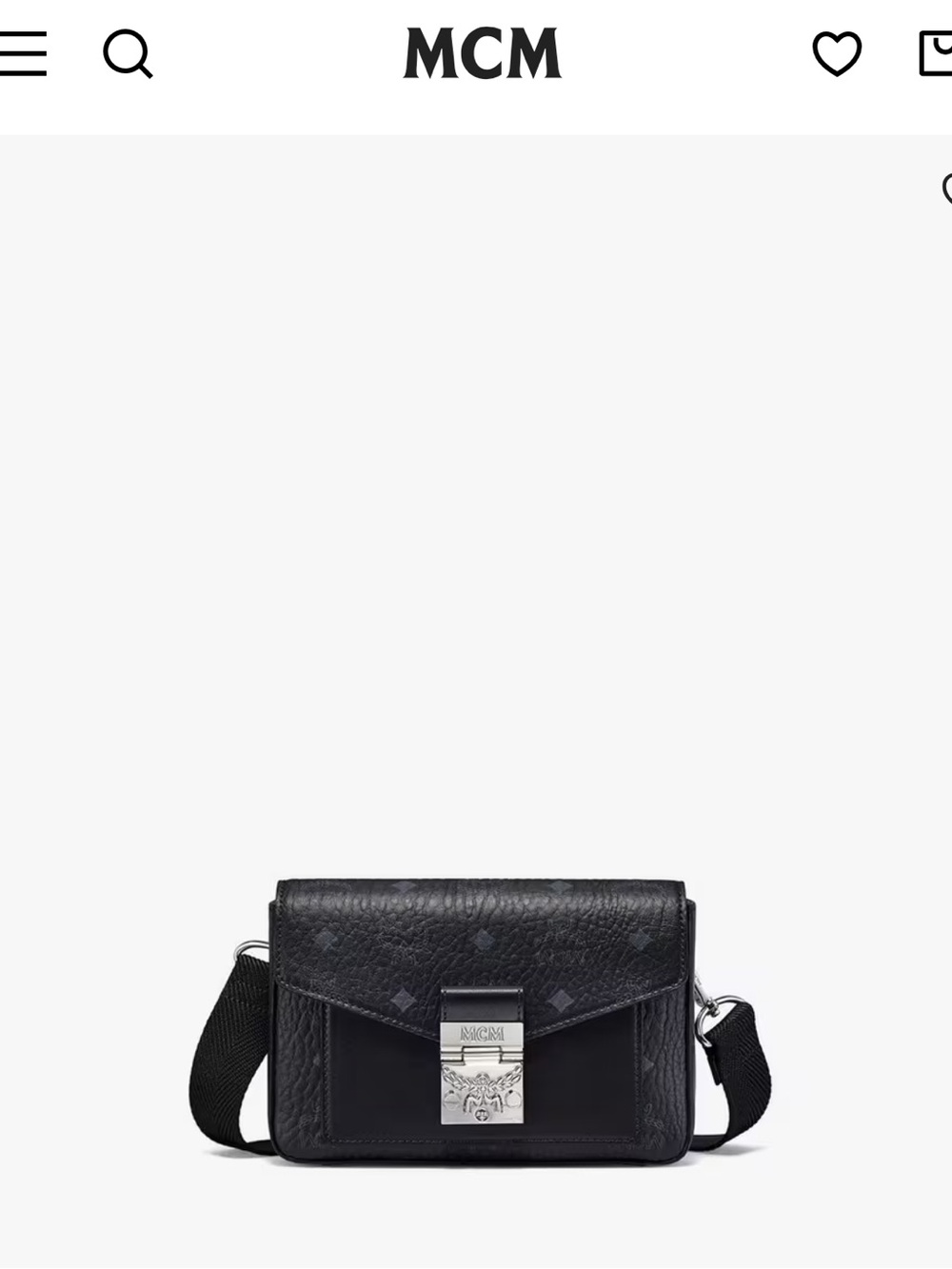 MCM Black Leather Crossbody with Silver Closure